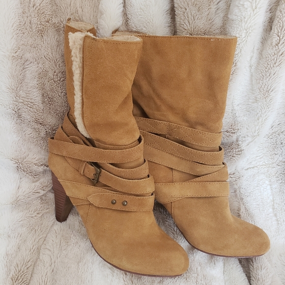 Nine West Sherpa Lined Cruzal1 Suede Boot 7M - Picture 2 of 9